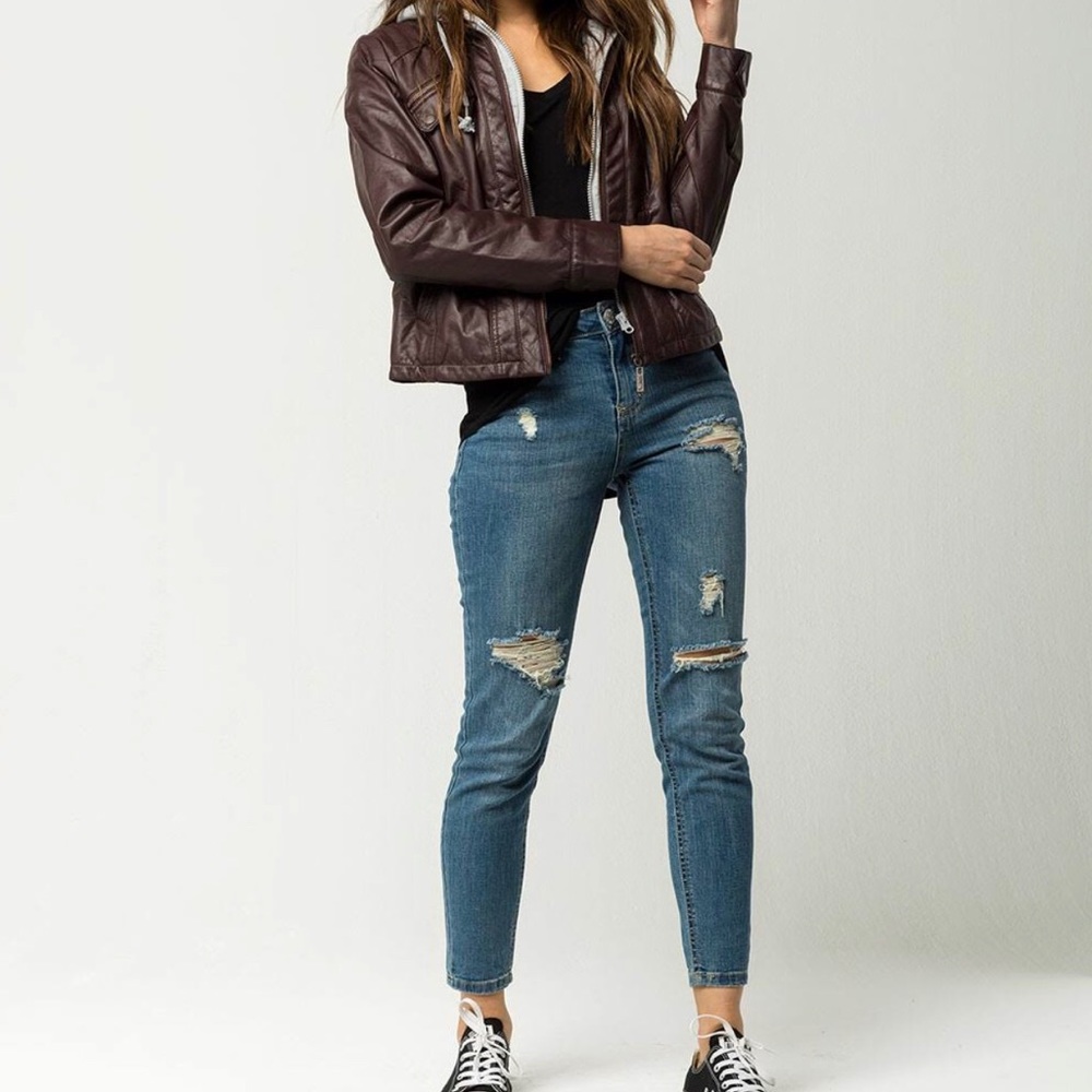 JOU JOU Fur Lined Womens Leather Jacket